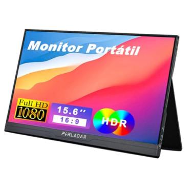 Imagem de Monitor Portátil 15,6'' FHD 1080P USB C HDMI IPS Extensor De Tela para Laptop Notebook PC Mac Phone Trabalho/Jogos, com Alto-falante Suporte Capa