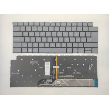 Imagem de Teclado de substituição para laptop em espanhol latino para Dell Inspiron 33.0 cm 5310 5320 35.6 cm 5410 5418 5420 14Plus 7420 7430 16Plus 5620 7620 16PRO teclado cinza / com retroiluminação