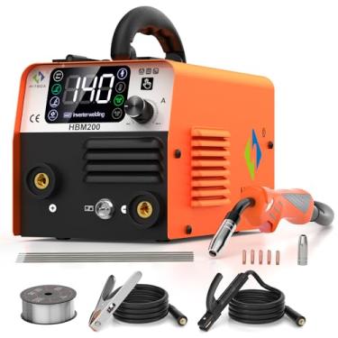 Imagem de HITBOX Máquina de solda Mig 140A 110v 3 em 1 Flux Core Welding/Lift TIG/Stick Gasless Wire Maquina de Soldar Kit de soldagem portátil atualizado com chip de alta qualidade com visor LED inversor IGBT