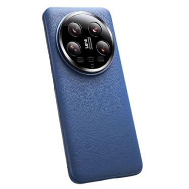 Imagem de Capa para Xiaomi 14 Ultra, capa de couro premium com proteção total da câmera à prova de choque capa protetora luxuosa elegante fina capa de telefone para Xiaomi 14 Ultra, preta