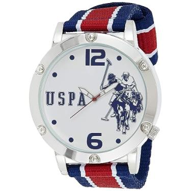 Imagem de U.S. Polo Assn. Relógio masculino usc57003 analógico mostrador de quartzo multicolorido, Branco