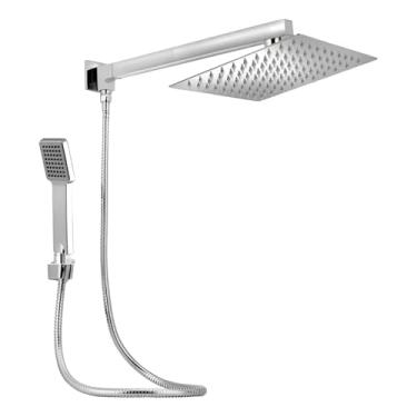 Imagem de Ducha 20x20 Inox C/Flexível 1,80m E Desviador Chuveirinho