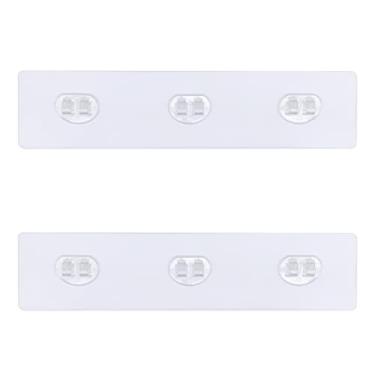 Imagem de Gaclibl Tiras adesivas de reposição para suporte de chuveiro, 2 ganchos de parede transparentes para pendurar prateleiras organizadoras de chuveiro, almofadas adesivas de plástico à prova d'água para azulejos de banheiro dentro da cozinha do banheiro, 3 ganchos