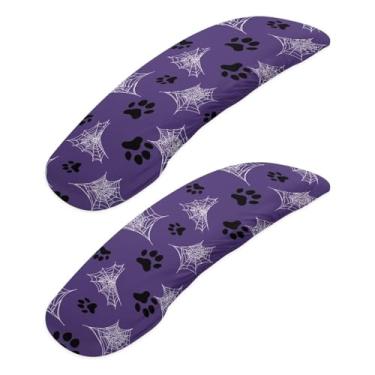 Imagem de Wanzuoeng Capas para descanso de braços para cadeira de escritório com estampa de pata de cachorro, macias e confortáveis, conjunto de 2, capas protetoras de braços com estampa de teia de aranha para