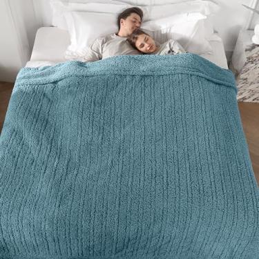 Imagem de Cobertor King Aquecido, Cobertor Elétrico King Size com Controle Duplo de 5 Níveis de Aquecimento e 10 Horas de Desligamento Automático, Super Aconchegante Lavável Sherpa com Certificação ETL, 254 cm