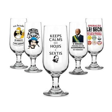 Imagem de Taça Cerveja/Chopp 300ml Personalizada Frases Engraçadas Vários Modelos Vidro Presente Taça Floripa (MUSSUM)