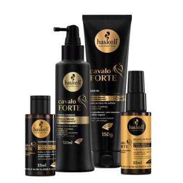 Imagem de Kit Cavalo Forte Complexo + Selante + Leave-in + Tonico - HASKELL
