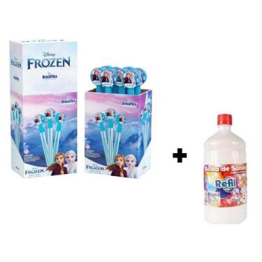 Imagem de 1 Lança Bolha Espada De Sabão Frozen Bubble Stick Com Refil - Brasilfl