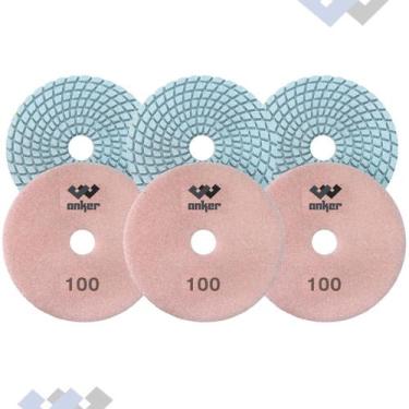 Imagem de 3 Lixa Diamantada Grão 100 Porcelanato Granito Marmoraria - Anker do B