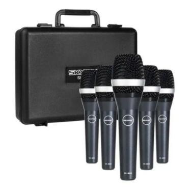 Imagem de Microfone Profissional Sk Md5 Vocal Kit 5 Unid Maleta Skypix