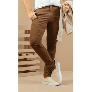 Imagem de Calça masculina com elastano - Diversas, Marrom, 42