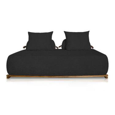 Imagem de Sofá 3 Lugares 2,20m com Base de Madeira Bouclé - Agius Lucadi Home, L