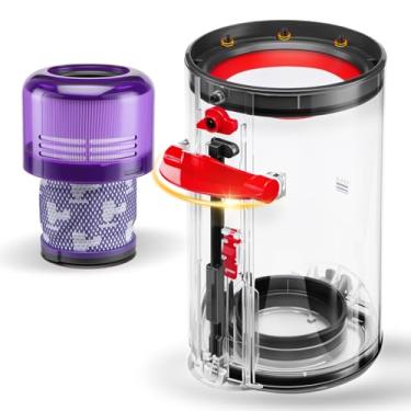 Imagem de BIHARNT Peças de reposição atualizadas para Dyson V11 V15 SV14 SV15 SV15 SV22 acessórios de vácuo sem fio, substituição de recipiente para peça nº 970050-01 e número de peça 965443-01 com filtro Dyson