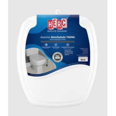 Imagem de Assento Sanitário Almofadado / Tampa Vaso Thema Quadrado - Herc, Branc