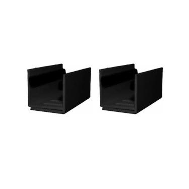 Imagem de 02 Guia U - Externo Ajustável Para Porta De Correr - Preto