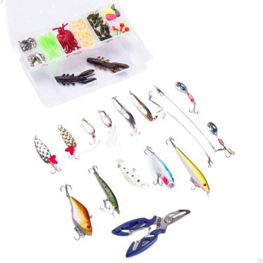 Imagem de Kit Pesca Iscas Artificiais + Alicate + Estojo 101 Peças