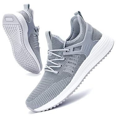Imagem de SDolphin Tênis de corrida masculino, tênis, treino, caminhada, academia, sola de borracha, respirável, confortável, antiderrapante, moderno, K - Cinza, 46