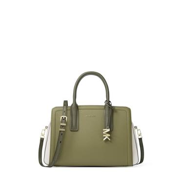 Imagem de Michael Kors Bolsa média Laila, ferragens douradas/couro em relevo tricolor/pistache multi