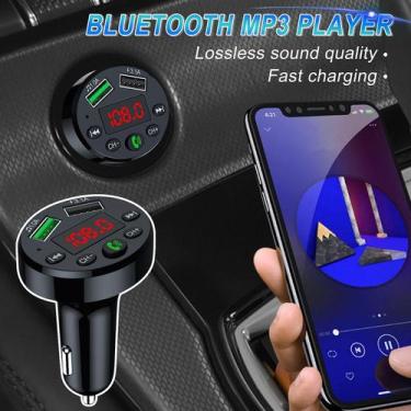 Imagem de Adaptador Dual Usb In-car Kit Bluetooth Sem Fio Qc3.1 Carregador Usb R
