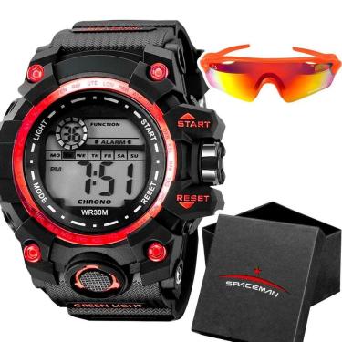Imagem de Relogio Digital Prova Dagua Masculino + Oculos Sol + Caixa