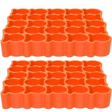 Imagem de UKQRRTC 2 peças mini cortador de biscoito de peixe dourado plástico cortador de biscoito biscoito reutilizável em forma de peixe molde de cozimento para fondant pão bolo açúcar assar 11 x 8 x 1,8 cm