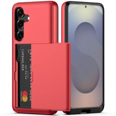 Imagem de Nvollnoe Capa para Samsung Galaxy S25 com suporte para cartão de camada dupla, capa protetora resistente, compartimento oculto para cartão, capa carteira fina para Samsung S25 de 6,2 polegadas