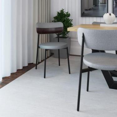 Imagem de Cadeira de Jantar Kyta Tecido Mesclado Est.Preta - Metalig