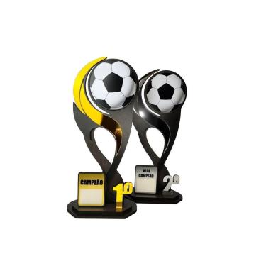 Imagem de Troféus Futebol Campeão Vice Modernos Em Mdf/acrílico C/35cm-Unissex