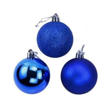 Imagem de Kit 30 Bolas Natal Azul Escuro 3cm Enfeite Pendente Árvore Decoração -
