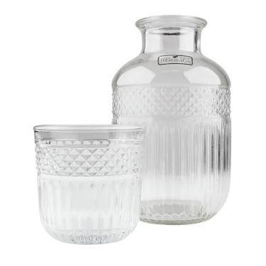 Imagem de Moringa de Vidro 600ml com Copo Incluso – Design Elegante, Hidratação Prática na Mesa de Cabeceira, Escritório ou Decoração | Perfeito para decoração Bar e Whisky