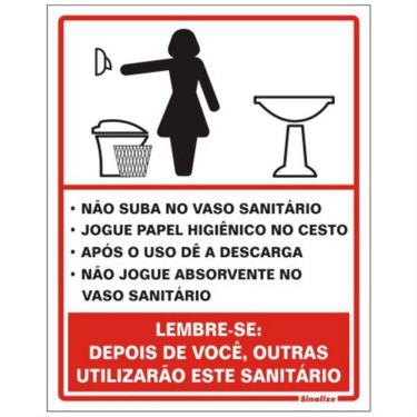Imagem de Placa de Poliestireno Auto-Adesiva 20x15cm Educativa Feminino - 220 AG - SINALIZE