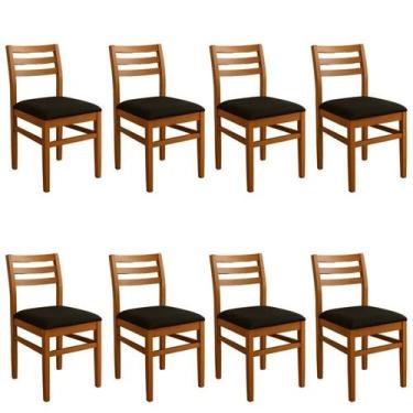 Imagem de Kit 8 Cadeiras para Sala de Jantar em Madeira Maciça Diamante - RUBIM 