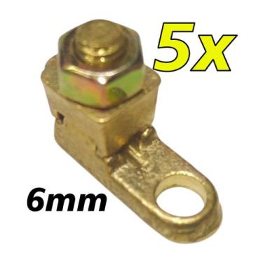 Imagem de Kit 5 Terminal de Pressão Sapata Botinha para Cabo 6mm Reforçado - 3MA