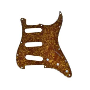 Imagem de ROZILO Brown Pearl SSS 11 Furos Strat Placa Pickguard para guitarra elétrica USA/México Stratocaster Peças de guitarra estilo moderno