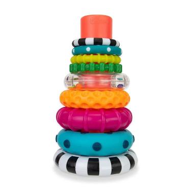 Imagem de Sassy Stacks of Circles Stacking Ring STEM Learning Toy, 9 Piece Set, Age 6+ Months