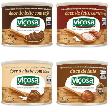Imagem de Kit Doce Leite Viçosa Tradicional Minas Gerais Cremoso Premiado O Melhor Do Brasil Artesanal Sobremesa (Kit4LatasPequenas)