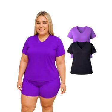 Imagem de Kit 2 Camiseta Manga Curta Dryfit Fitness Academia Plus Size - Roger, 