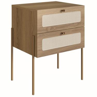 Imagem de Mesa de Cabeceira 2 Gavetas Palhinha 28933 Linha Oslo Hanover Artesano