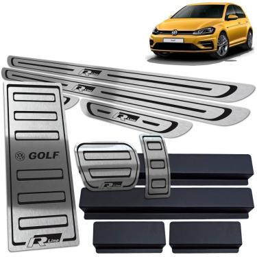 Imagem de Soleiras Pedaleira Auto Descanso Golf R-line 18 19 Preto BR