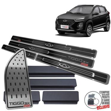 Imagem de Descanso De Pé + Soleira Chery Tiggo 3X Preto Alto Relevo
