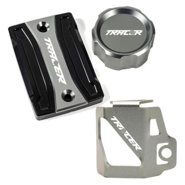 Imagem de Tampa do reservatório de fluido de freio dianteiro traseiro compatível com Tracer 900 7 700 GT 7gt 900gt 700gt 7/gt Tracer MT09 MT07 (ASet-cinza)