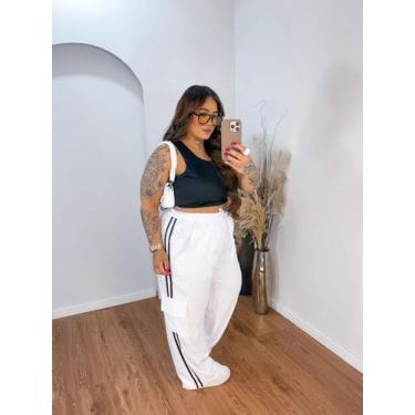 Imagem de Calça Track Pants Pantalona Cargo Moda Gringa Plus Size - Multimarcas,