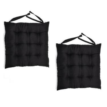 Imagem de Kit 2 Almofadas Futton Assento Para Cadeira Preto 40x40cm - Blook