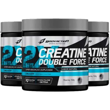Imagem de Kit 3 Creatine Doble Force 150g Cada Body Action Sem Sabor