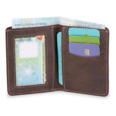 Imagem de Carteira Masculina Porta Cartão Slim Vertical Couro Legítimo - LEARSI,