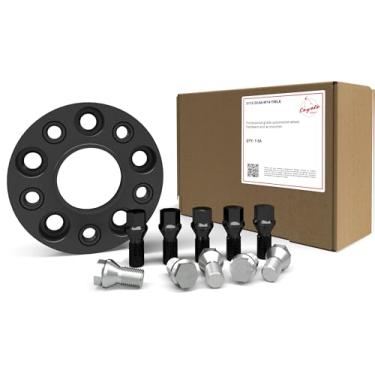 Imagem de Wheel Accessories Parts Espaçador de roda de veículo europeu centralizado 1 peça com parafusos pretos M14 1,50 20 mm espessura 5 em padrão de parafuso de 112 mm PCD 66,56 mm veículo e cubo de roda