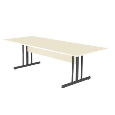 Imagem de Mesa Retangular 2700mm Ovo/preto Mdf 15mm - SchoolCenter