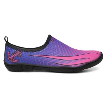 Imagem de Sapatilha Aquática Unissex para Esportes, Neoprene, Solado Antiderrapante (Roxo e Rosa, BR, Adulto, Numérico, 36)