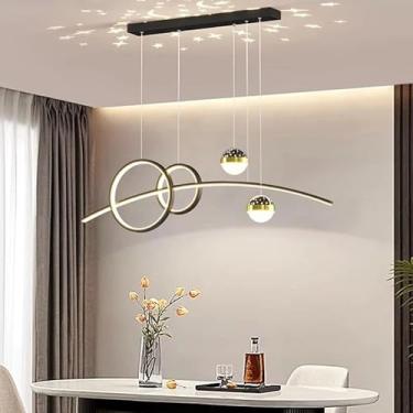 Imagem de Decoração para casa Sala de jantar Luminária pendente Luzes Iluminação interna Luminária de teto Luminária pendente Lustre Lâmpadas para sala de estar (Cor: Preto Tamanho B, Tamanho: Branco