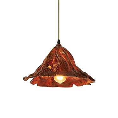 Imagem de YQSLQZZ Lustre de resina vintage, luzes de teto suspensas acima da mesa de jantar, luminária decorativa com pingente de iluminação japonesa, para pia de corredor, ilha de cozinha